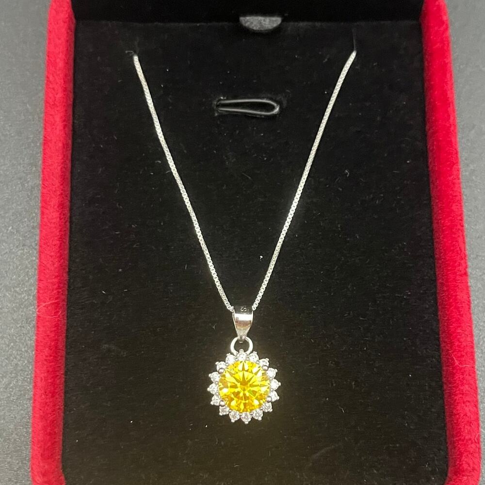 2.0ct Yellow Moissanite Pendant Necklace